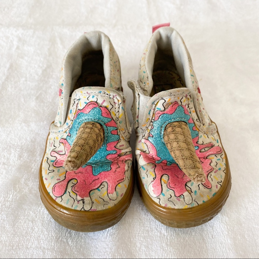 Vans Asher V Toddler Ice Cream Cone Skater Shoes - Picture 2 of 9